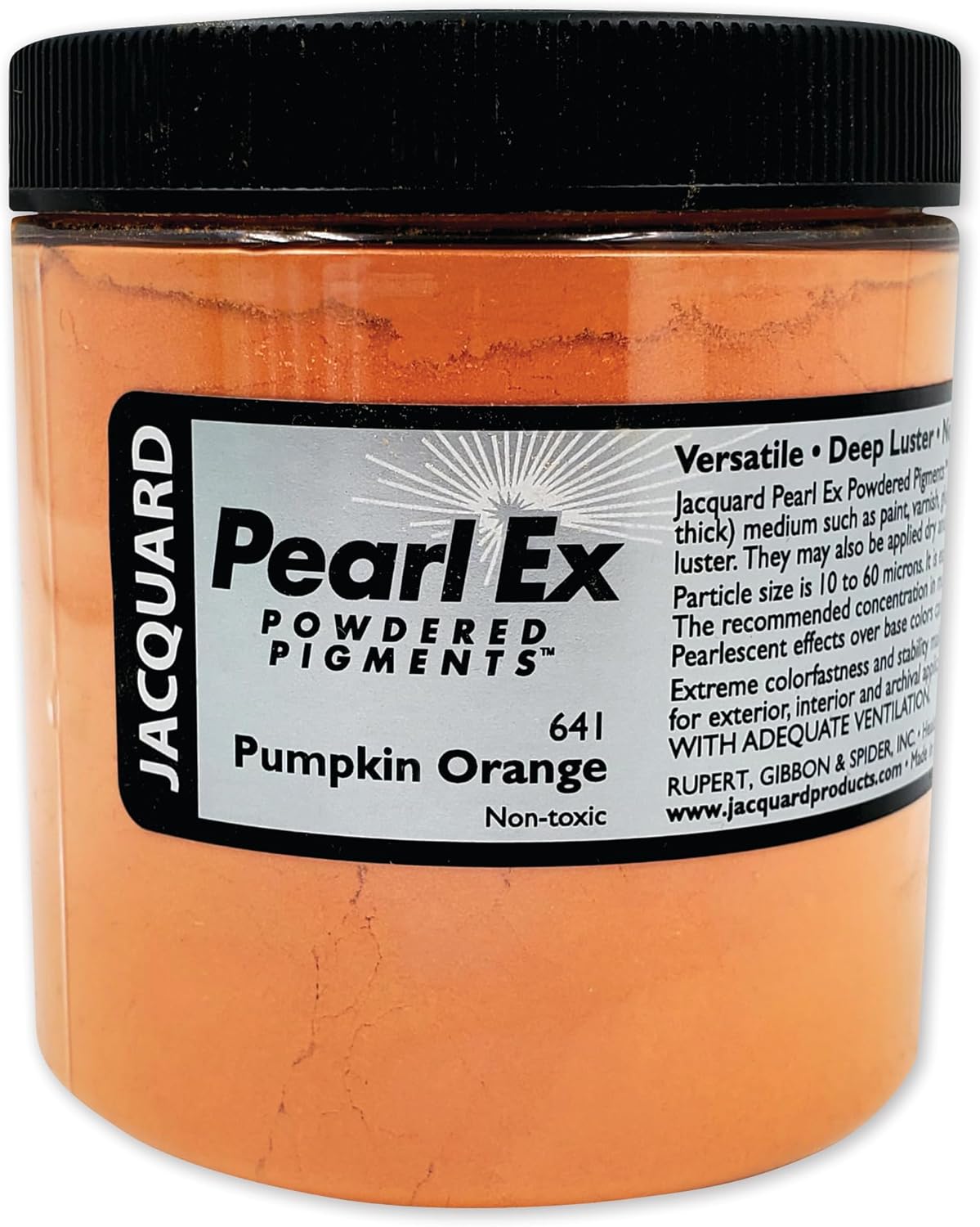 Jacquard Pearl Ex Pigment Powder 4oz Pumpkin Orange - Loose Mica Powder for Epoxy Resin, Watercolors, Calligraphy Ink & Clay - Epoxy Pigment Powder - Epoxy Resin Color