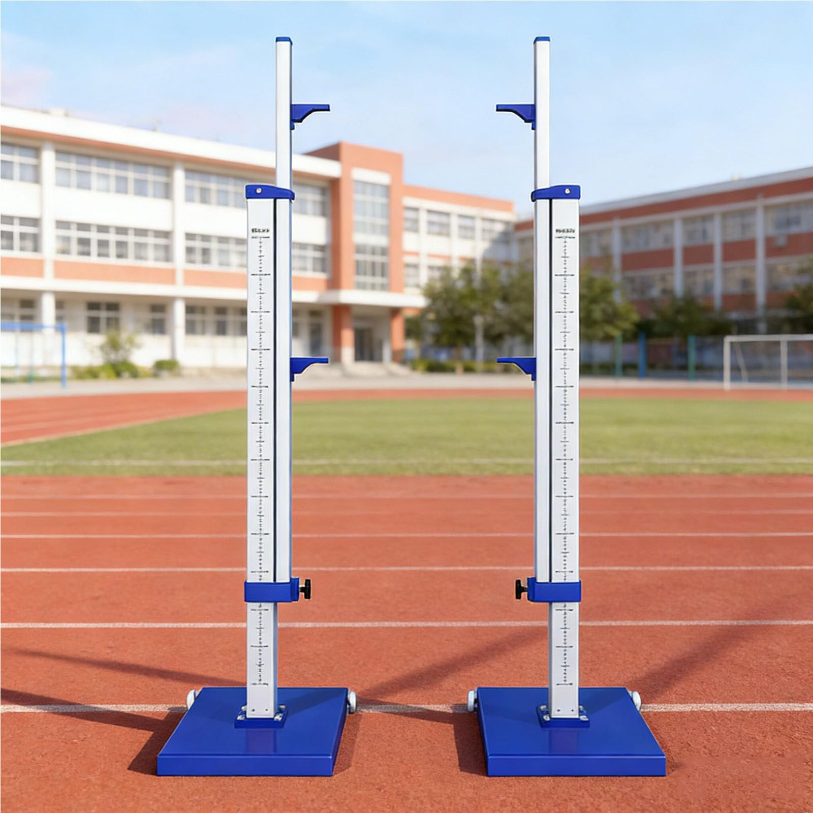 GYKOZY Portable High Jump Standards Pole,Moveable Base Stand,Athletic High Jump Training Equipment,50 to 260cm Adjustable Height,For Track & Field