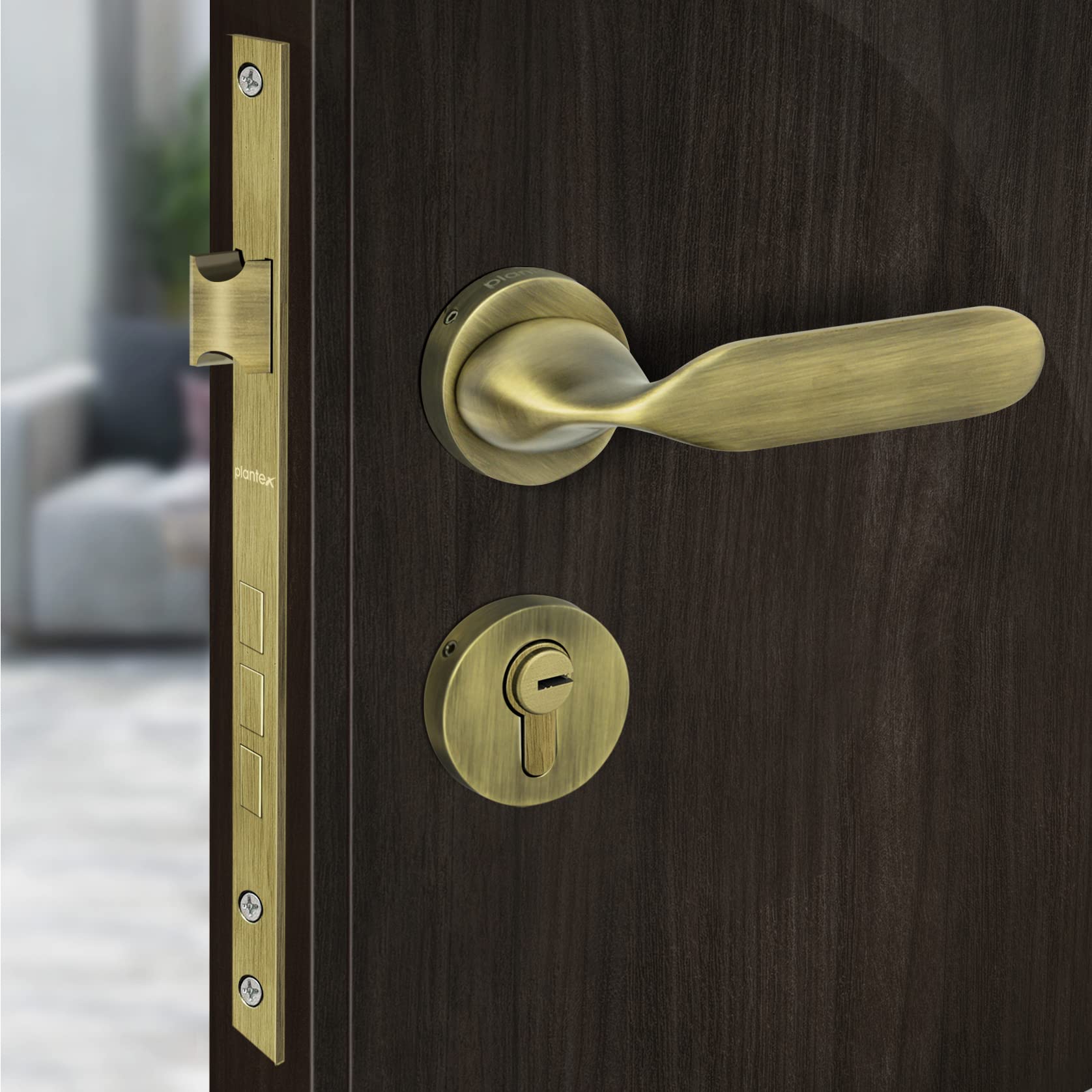 Plantex Triple Security Door Lock for Home/Main Door Lock Set with 3 Years of Warranty/Mortise Lock for Door with Brass Lock Body & Cylinder (7106 - Brass Antique) (B0BCQFVG9D) Amazon Price History, Amazon Price Tracker