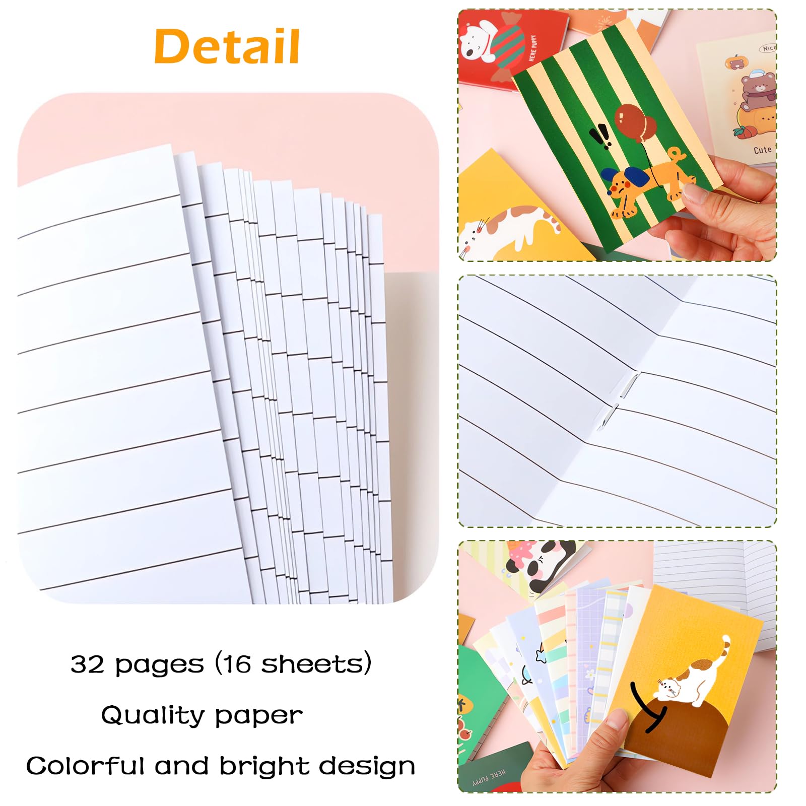48 Pcs Small Pocket Notebook,Mini Note Pads,Daily Journal Notepads for Kids Party Bag Fillers Party Favor or Filler Teacher School Gift - Image 4