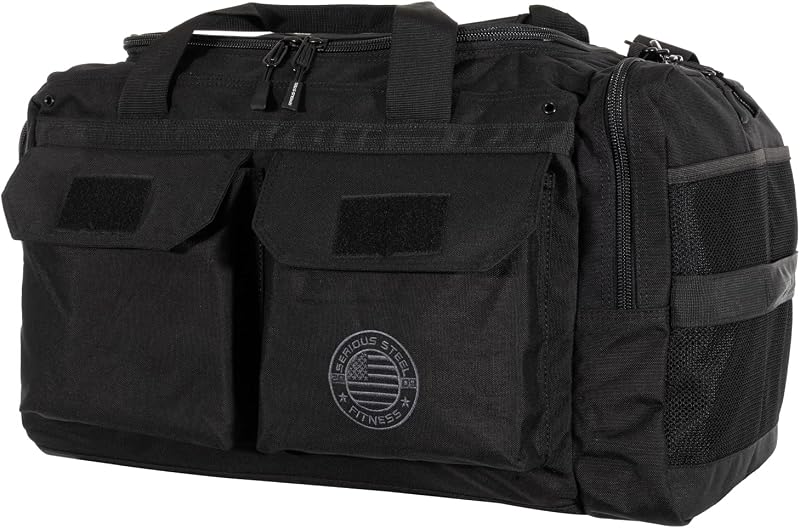 Heavy Duty 1000D Nylon Duffel Gym Bag (Black - Big Bud)