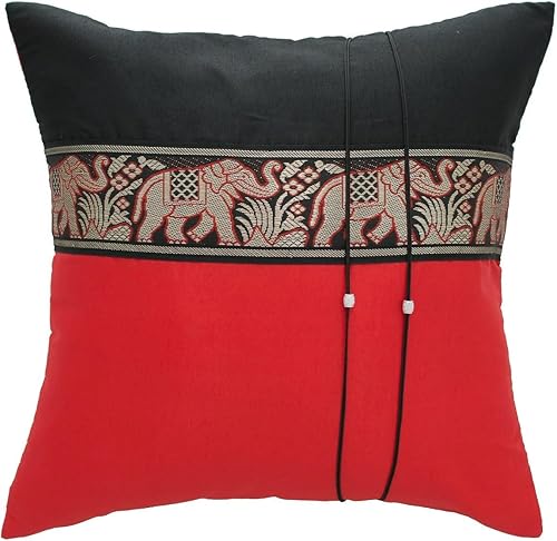 Miniatura 9 de Fundas de almohada decorativas de elefante a rayas de 16 x 16 pulgadas (15.7 x 15.7 in), funda de cojín para sofá, silla, cama, inserto de