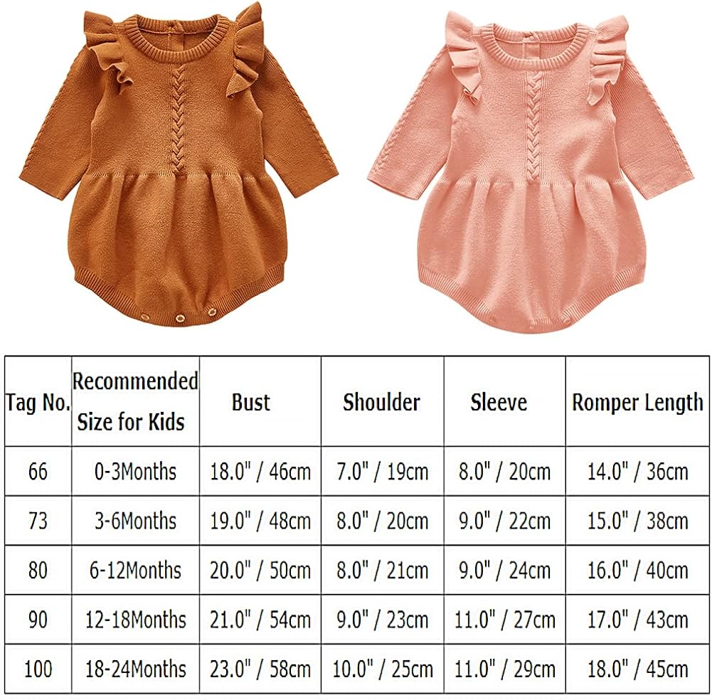 IMEKIS Newborn Baby Girls Sweater Romper Knit Fall Outfit Ruffles Long Sleeve Knitted Bodysuit Winter Clothes for Photo Shoot : Clothing, Shoes & Jewelry