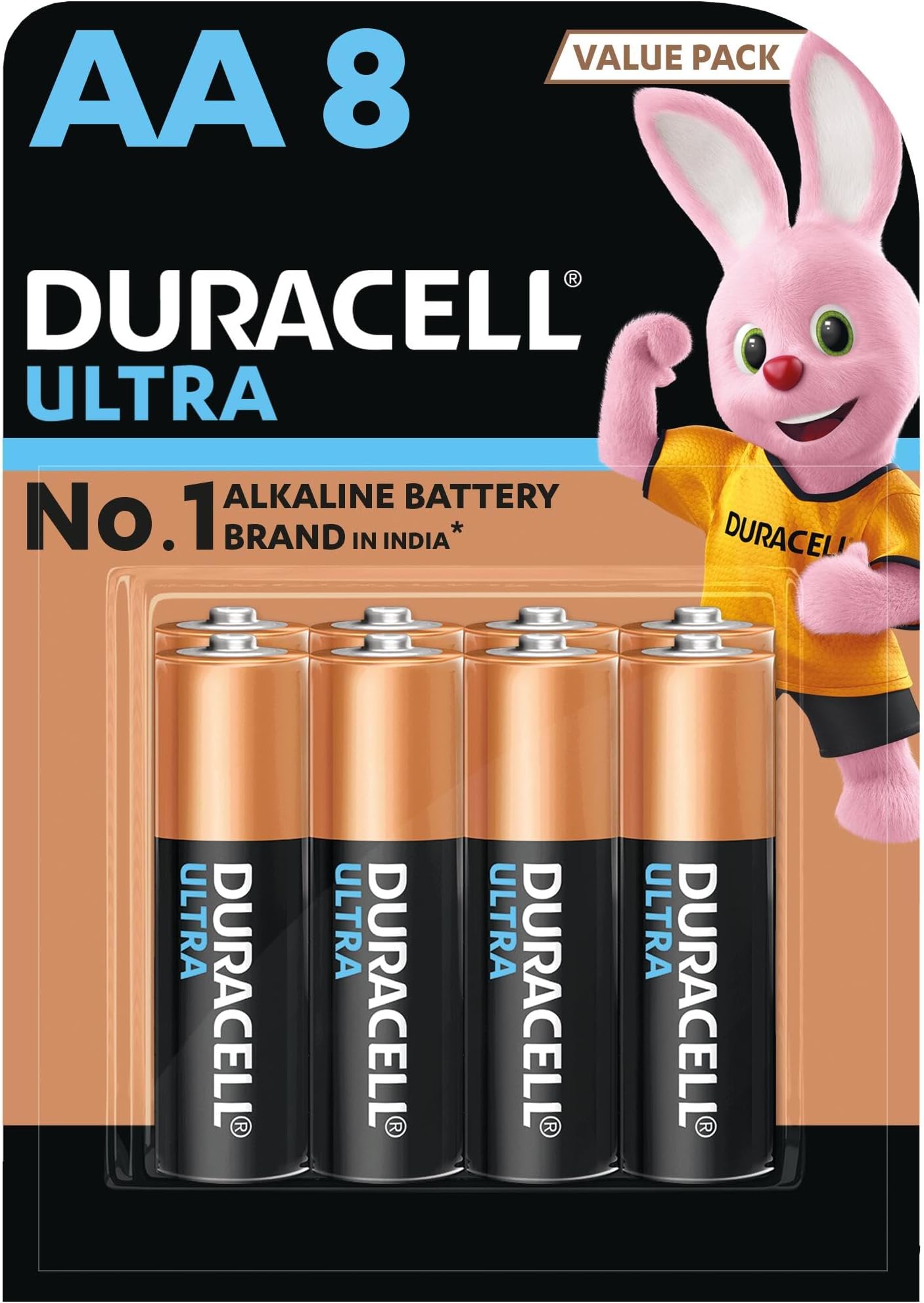 Duracell Ultra AA Battery, pack of 8, High-Drain Devices, Digital Camera, Toy, Electric Toothbrush
