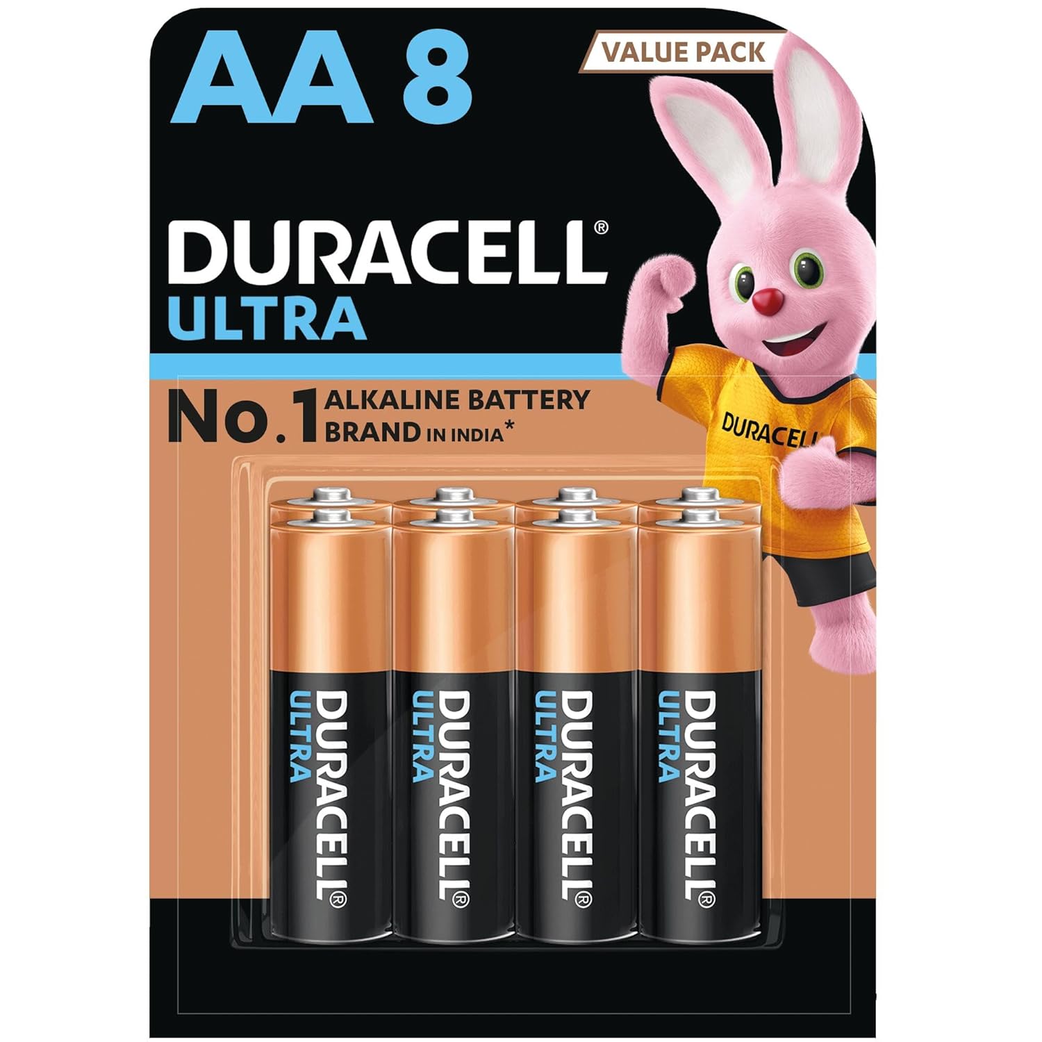 Duracell Ultra AA Battery, pack of 8, High-Drain Devices, Digital Camera, Toy, Electric Toothbrush