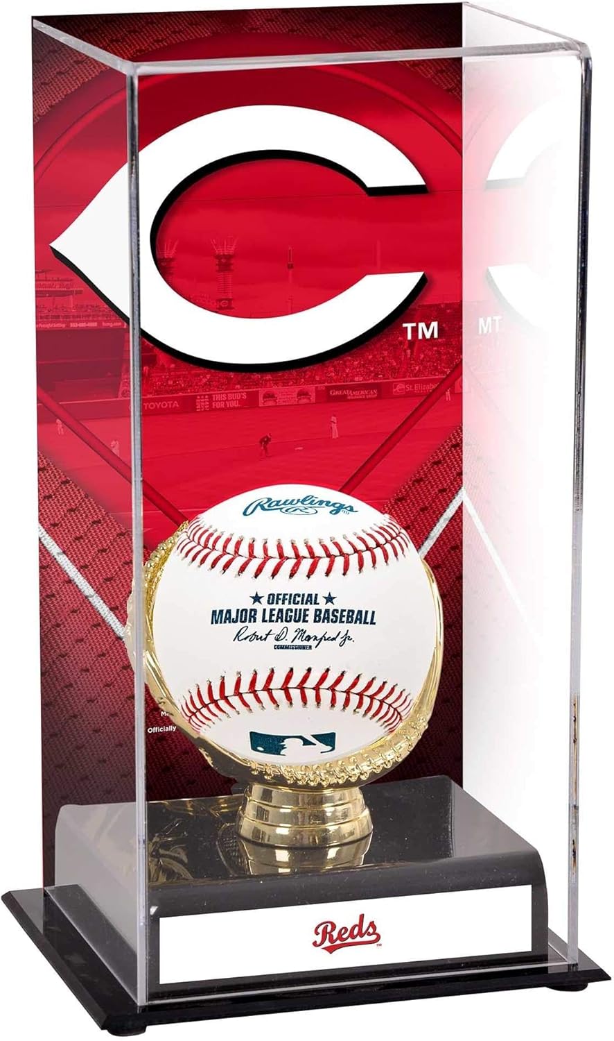 Cincinnati s Sublimated Display Case with Image - Baseball Logo Display Cases ''Case Only''