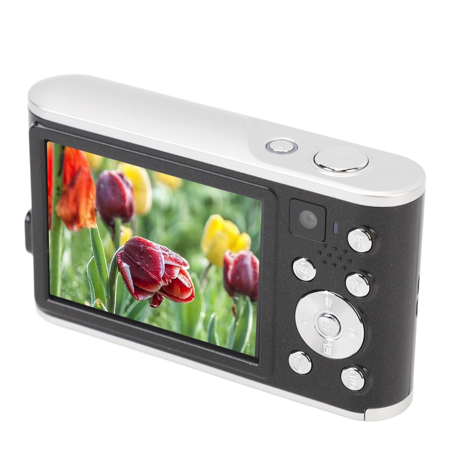 Haofy 48MP 4K Aparat Cyfrowy z przednią podwójną kamerą, 16x Cyfrowy Zoom Selfie dla Młodych Początkujących, 2,8 -calowy Ekran IPS (BLACK)