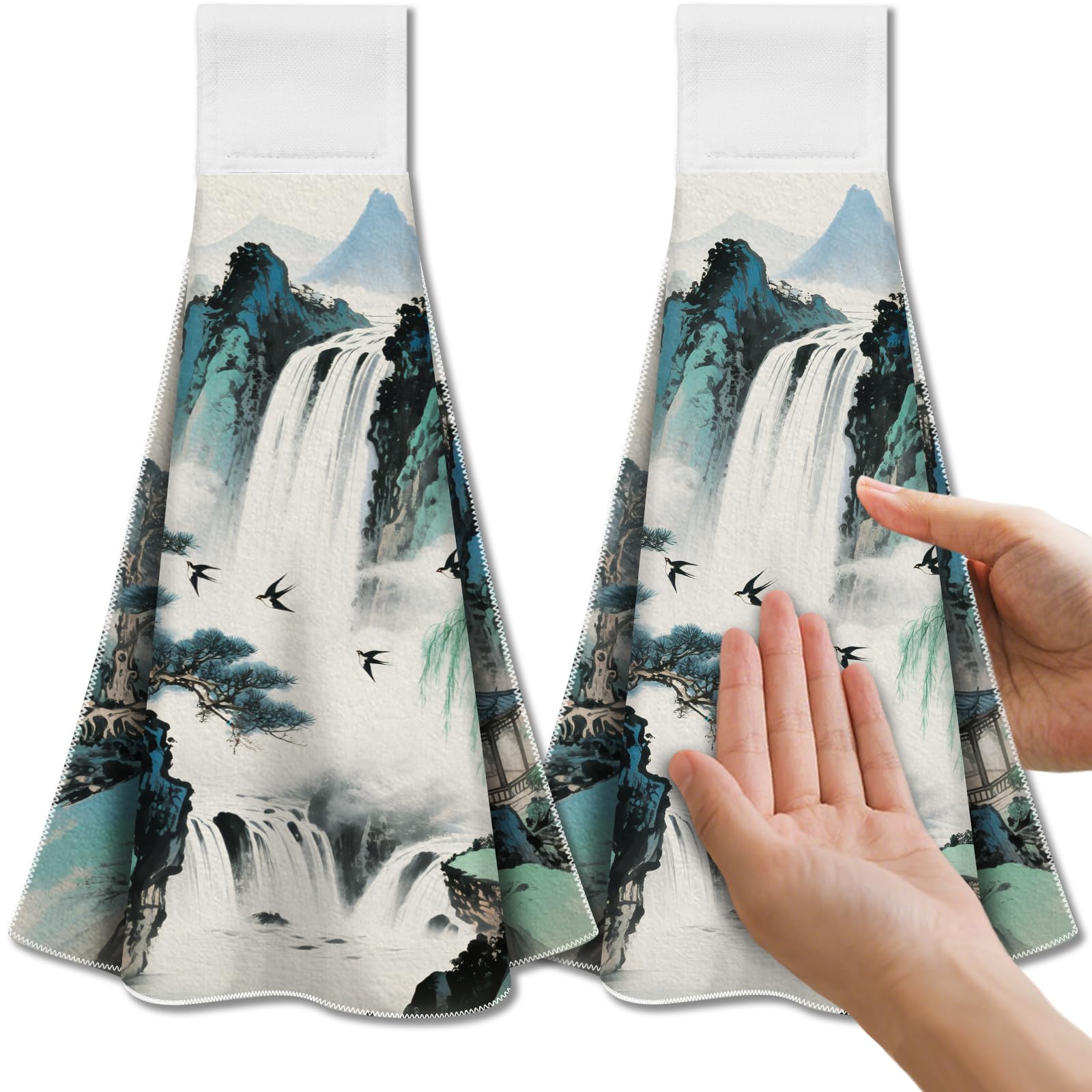 Essuie-main cuisine absorbant et doux lot de 2 serviettes microfibre