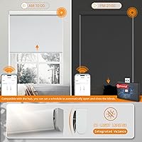 Vista 3 de Persianas motorizadas con control remoto, persianas inteligentes opacas para ventana, persianas automáticas inalámbricas, persianas eléctricas Blanco