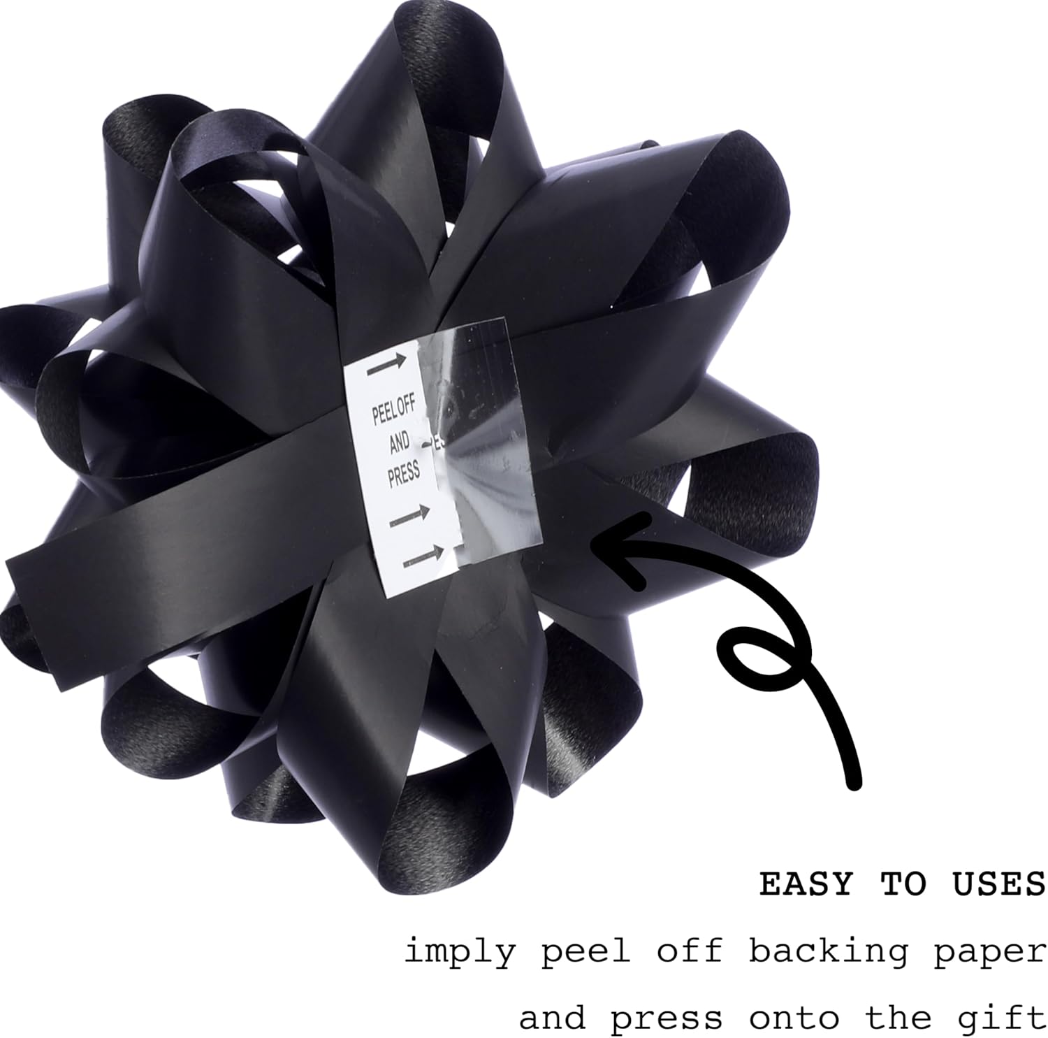 12Pcs Large 4.5 Inch Star Gift Bows for Gift Wrapping and Presents, Christmas Bows,for Parties, Birthdays, Weddings or Other Holidays. (Black) - Image 4