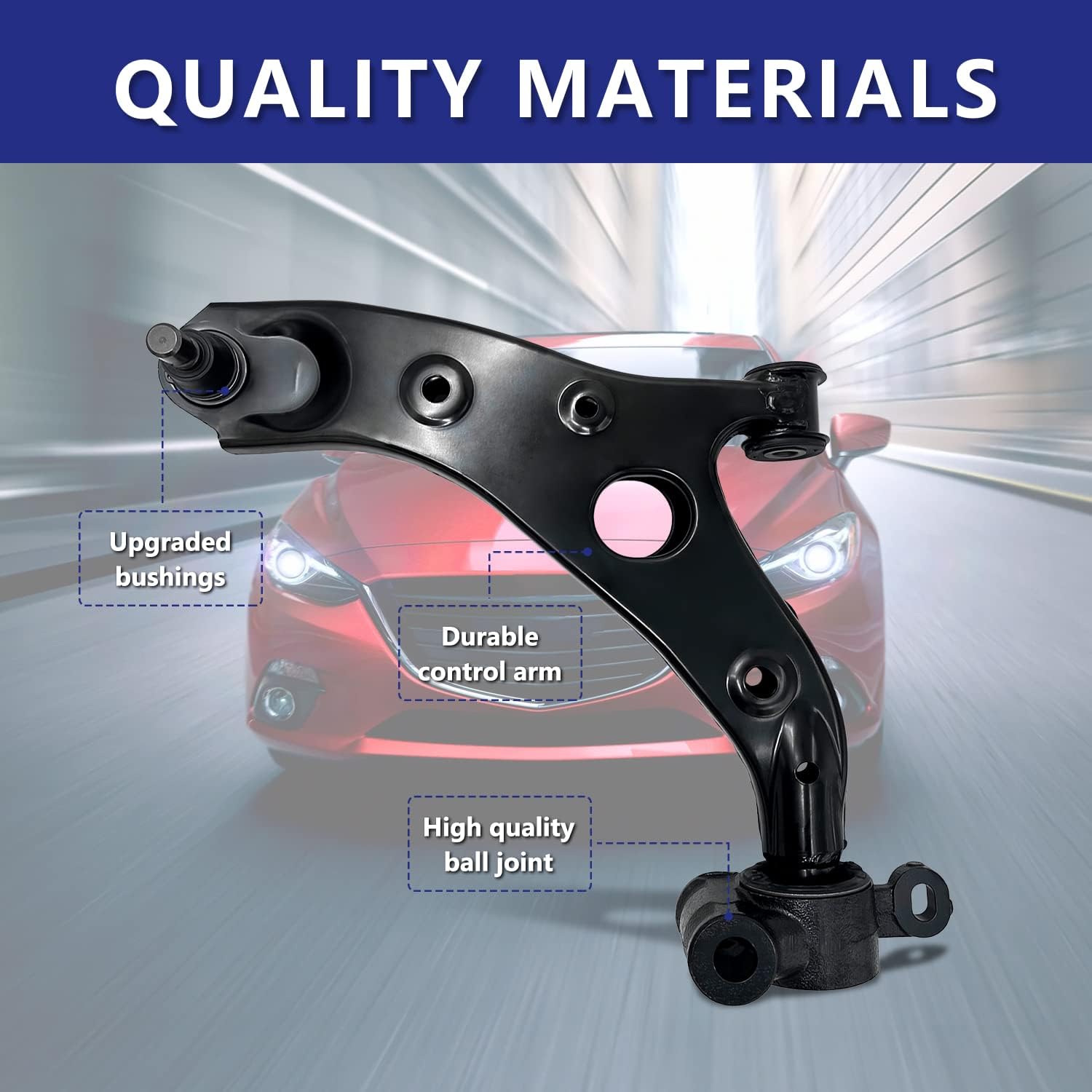 Control Arm, Replacement For Front Right & Left Control Arm with Ball Joint Suspension Kit Compatible With 2014-2018 Mazda 3, 2014-2018 Mazda 3 Sport - 2 Pcs