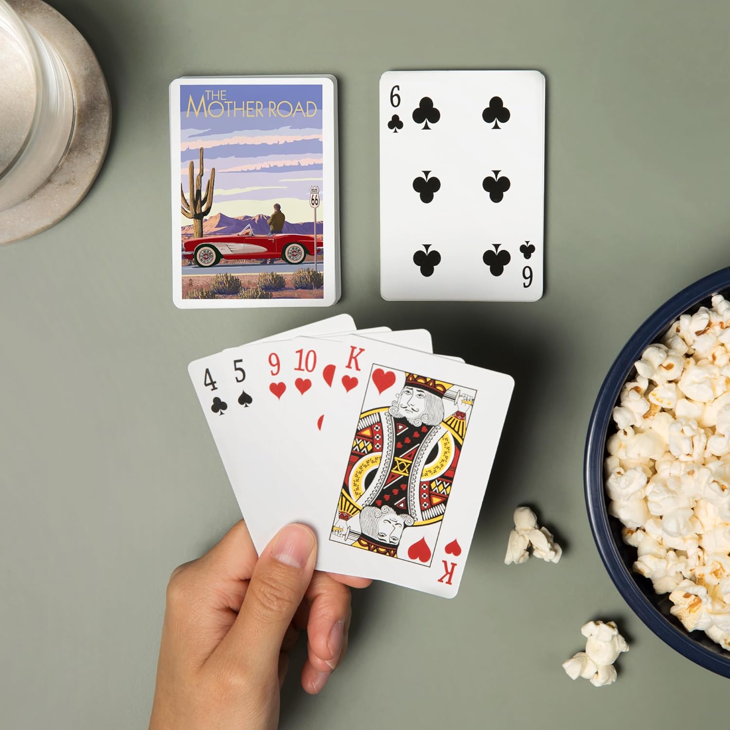 Lantern Press Route 66, Classic Car in Desert, 52 Playing Cards for Adults, Poker Size Card Deck