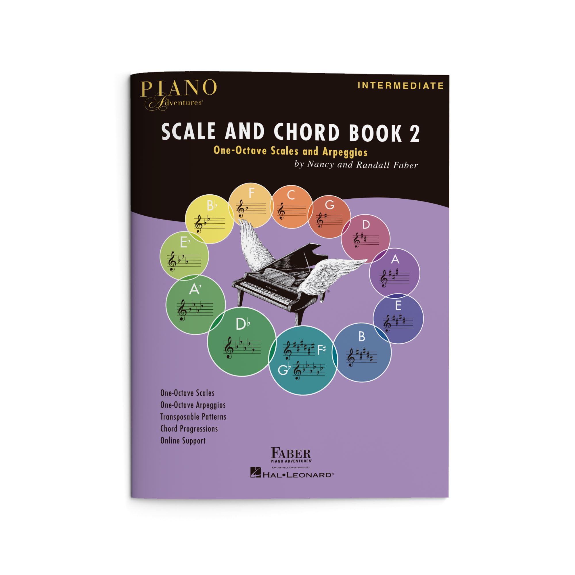 Piano Adventures: Scale and Chord Book 2 - One-Octave Scales and Arpeggios | Finger Patterns Technique Exercises for Intermediate Students | Piano Sheet Music Songbook for Practice | Faber Piano Book