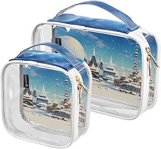 2Pcs Eiffel Tower Cosmetic Bags,Clear Makeup ...