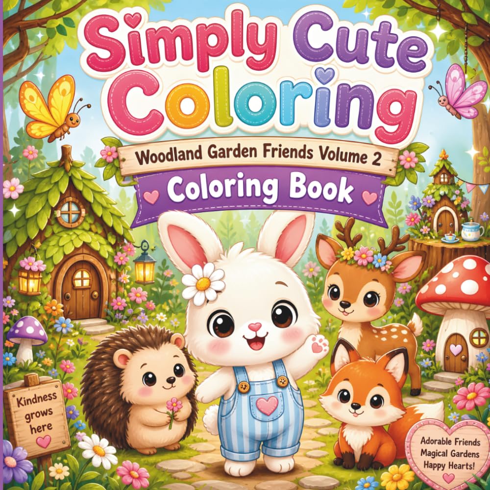 Woodland Garden Friends; Volume 2: Fun Relaxing Coloring For All Ages