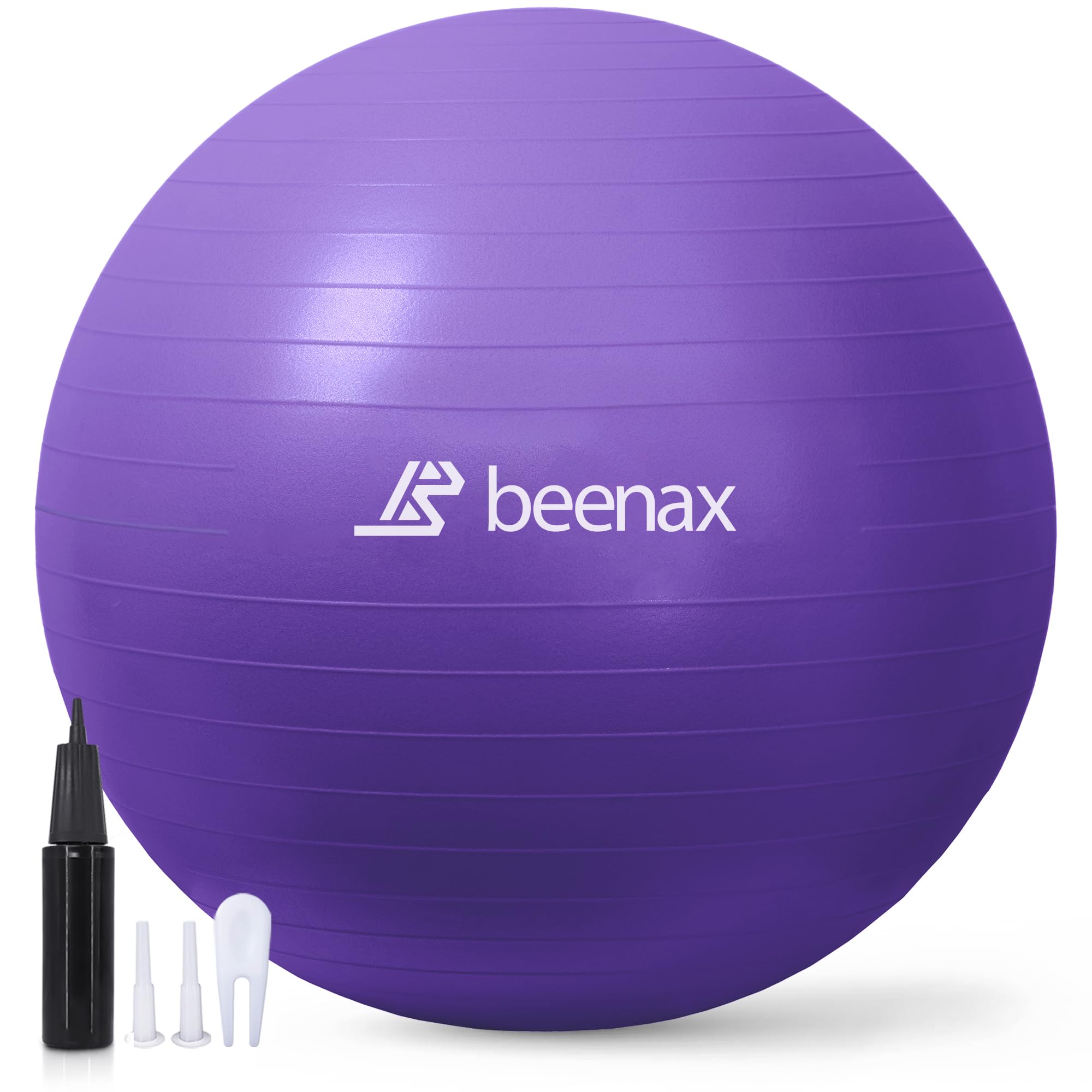 Beenax Thick Strong Exercise Pregnancy Ball 55cm 65cm 75cm, Anti-Burst Gym Swiss Ball with Pump Included for Yoga, Fitness, Labour, Pilates, Stability, Balance