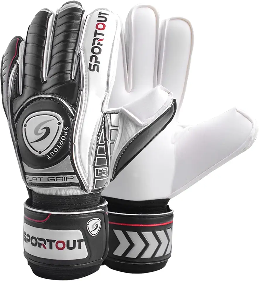 Sportout Goalkeeper Gloves with Finger Protect - Breathable Soccer Gloves, 4mm Latex, for Kids, Youth and Adult