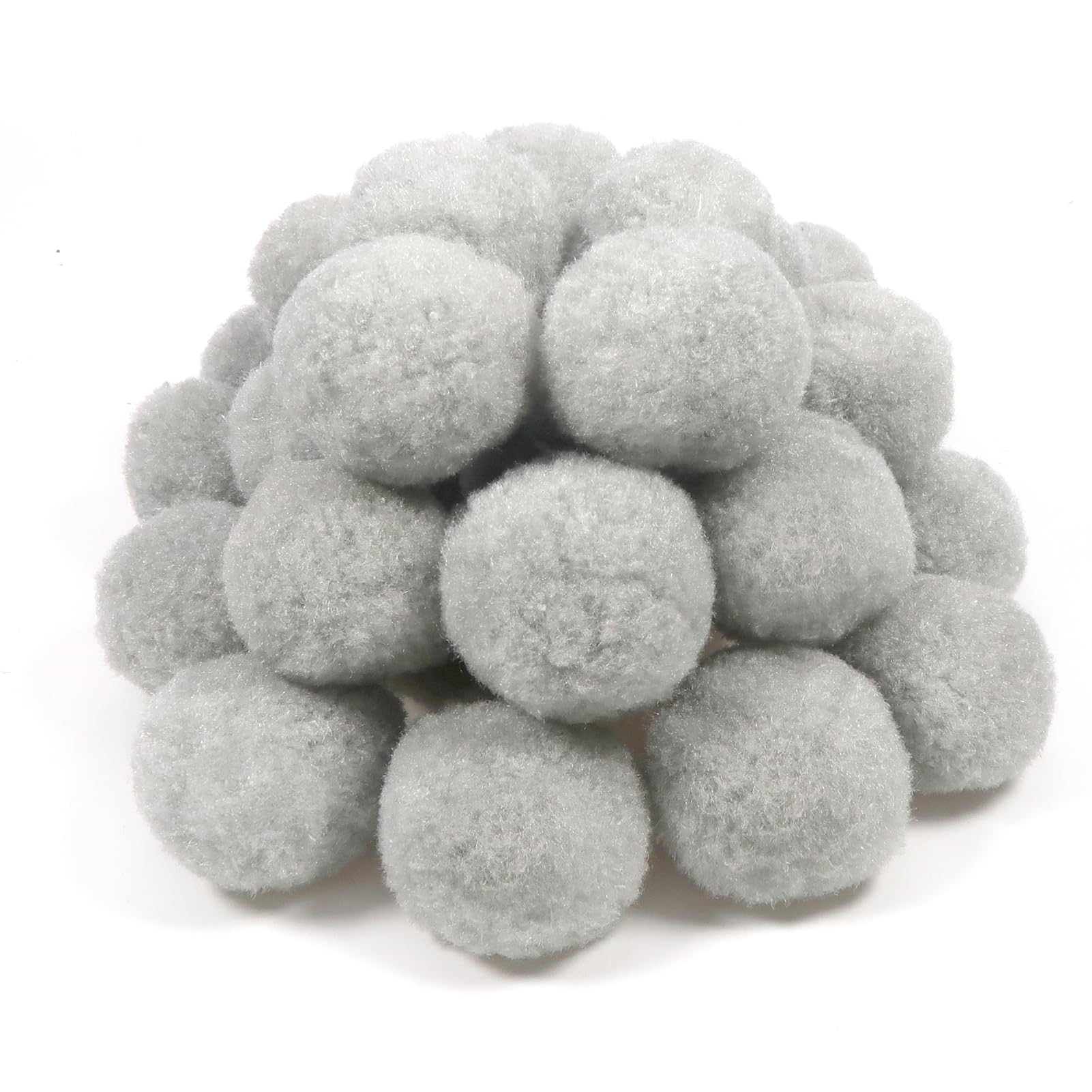TOAOB 30pcs 5cm Large Pom Poms Balls Light Gray Fluffy Pompoms — image 1