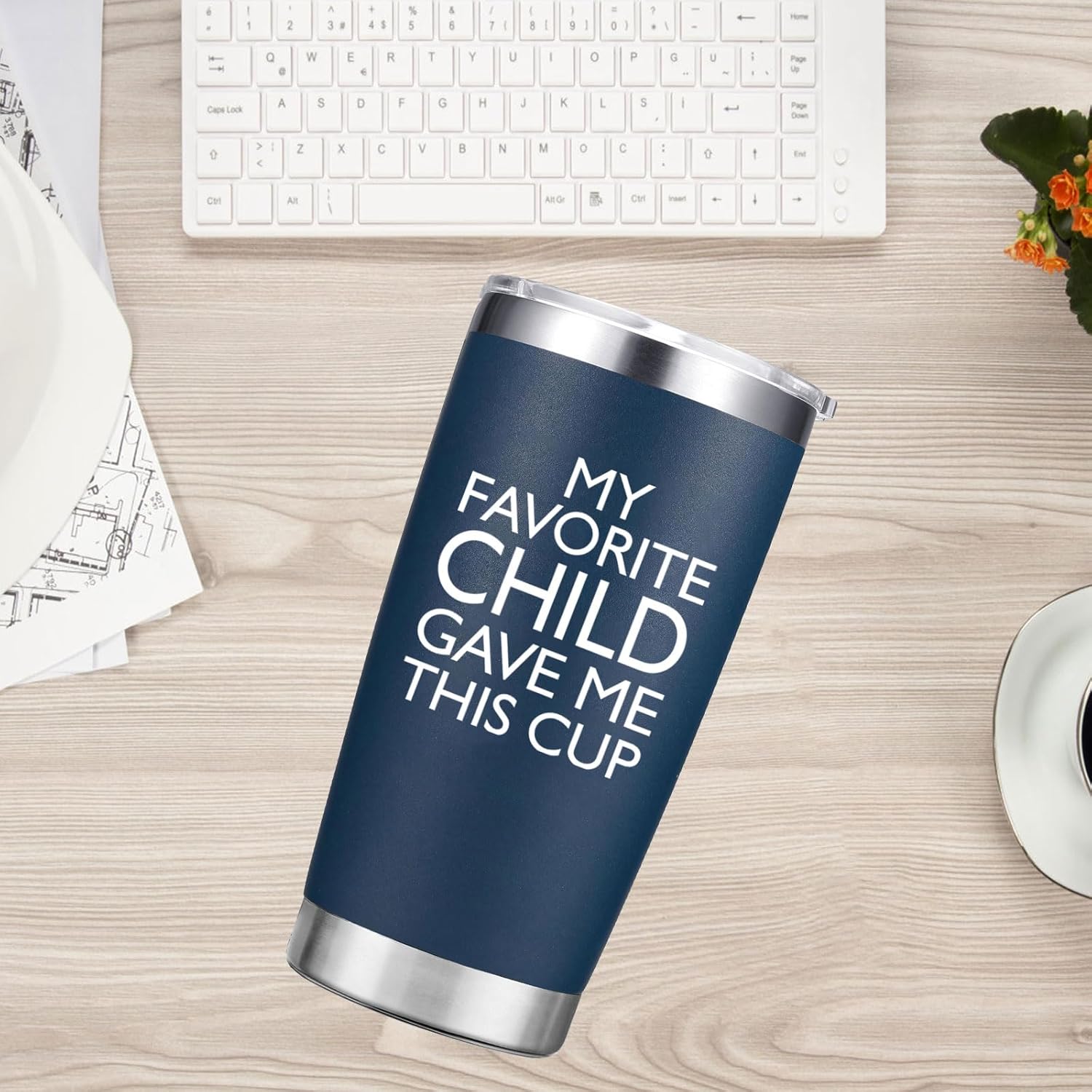 Christmas Gifts for Dad from Daughter Son - My Favorite Child Gave Me This Cup - Funny Mug Birthday Gifts for Dad Men Father Husband - 20 Oz Tumbler Navy Blue - Image 5