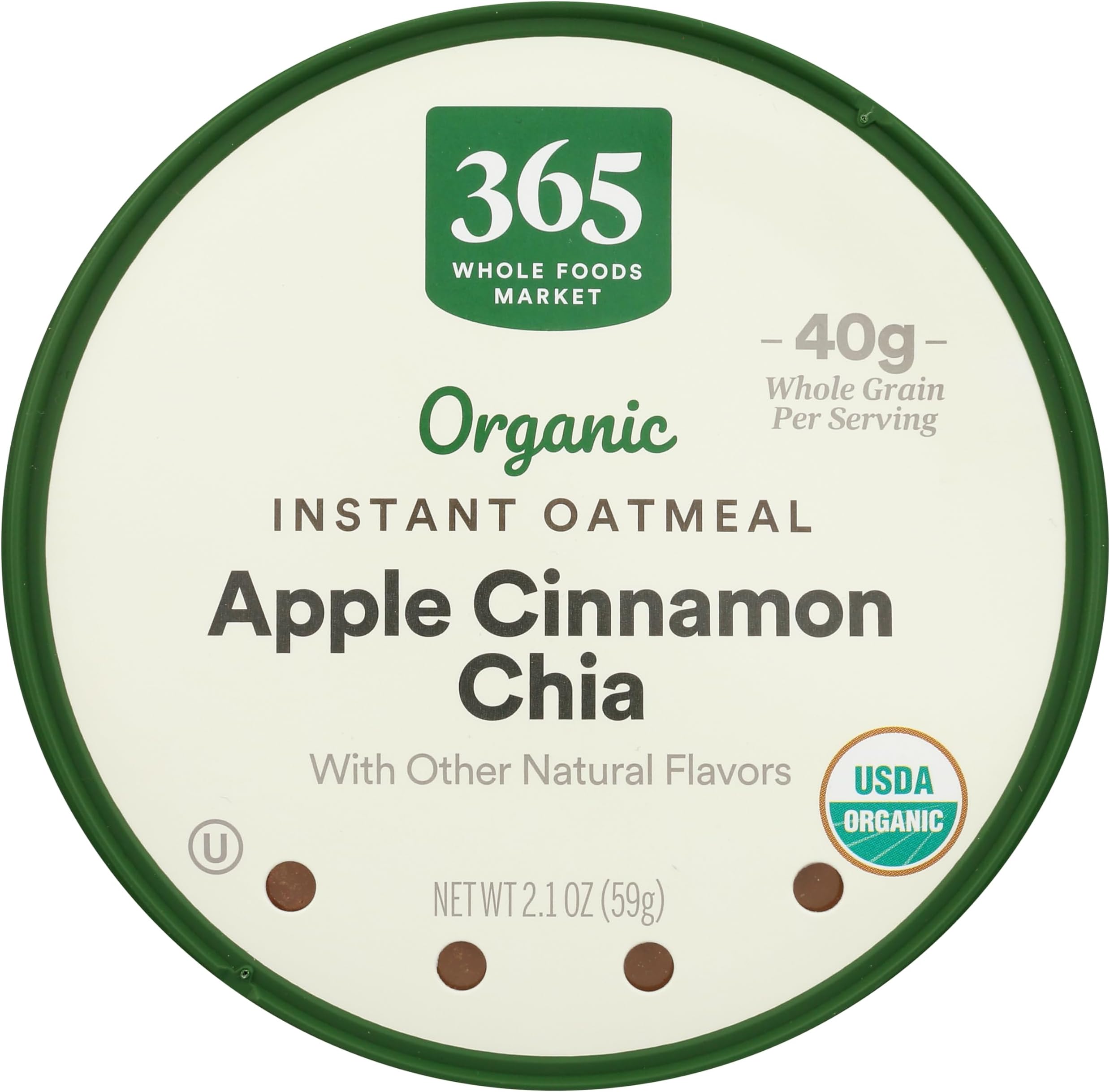 365 by Whole Foods Market, Organic Instant Oatmeal, Apple Cinnamon Chia, 2.1 Ounce