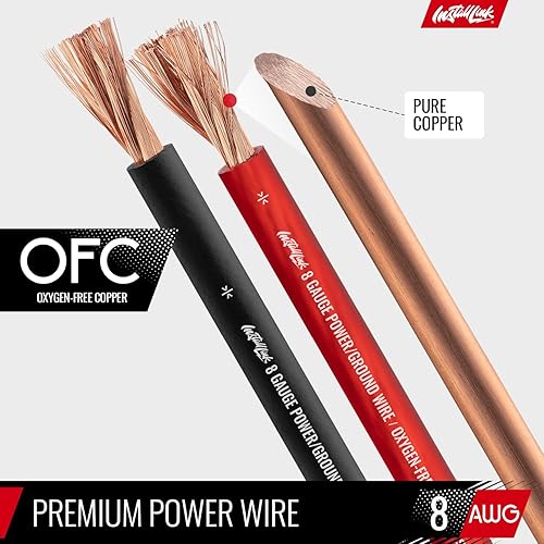 Miniatura 5 de Install Link Cable de alimentación de calibre 8, cobre OFC puro (25 pies x 2 bobinas  50 pies)
