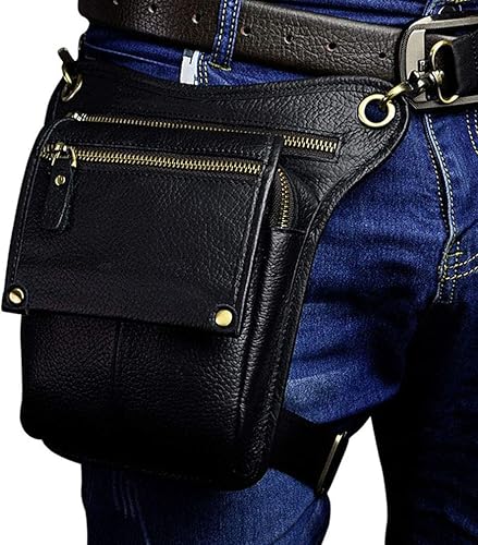 Miniatura 2 de Riñonera de cuero para hombres y mujeres, bolsa de protección multiusos, para motocicleta, deportes al aire libre, ciclismo, equitación, senderismo,