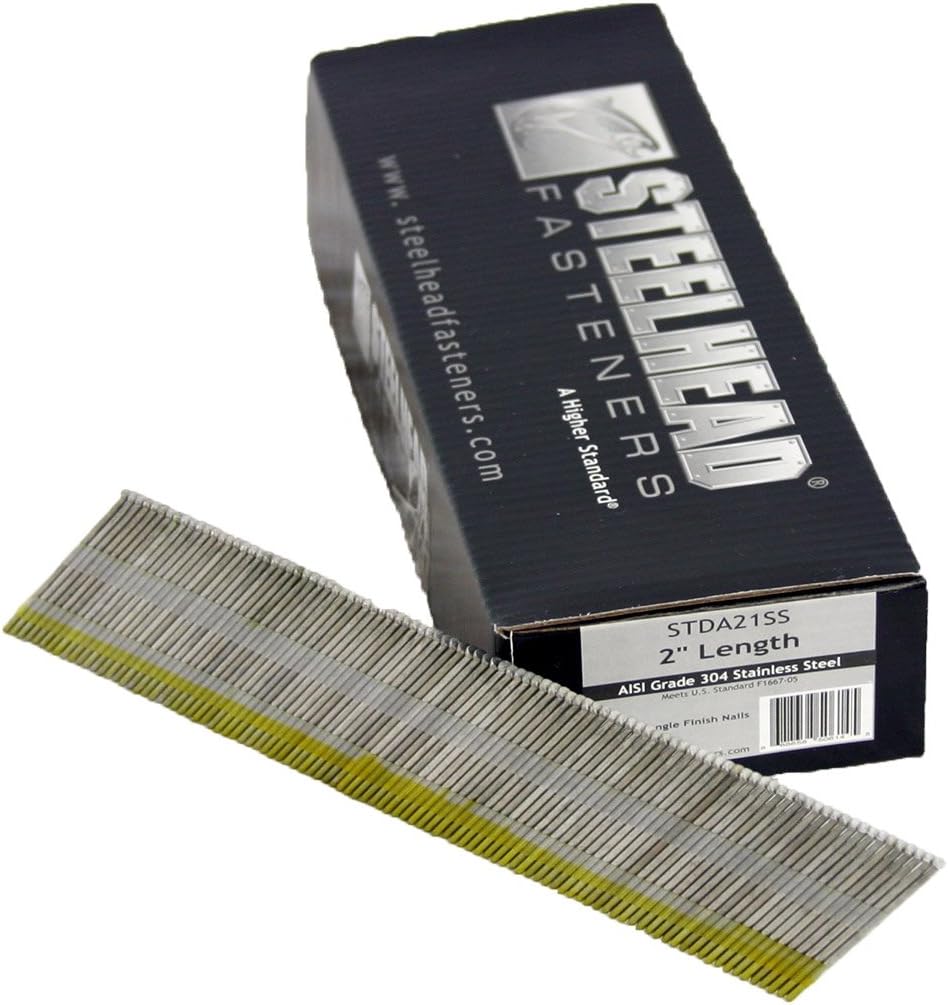 Steelhead STDA21SS Angle Finish Nail 15ga 2 Stainless Steel 4000 count by Steelhead