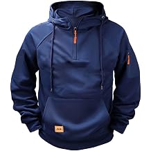 BFAFEN Cargo Hoodies for Men Quarter Zip Pullover Sweatshirt Raglan Sleeve Kangaroo Pocket Shirts Tactical Military Jacket