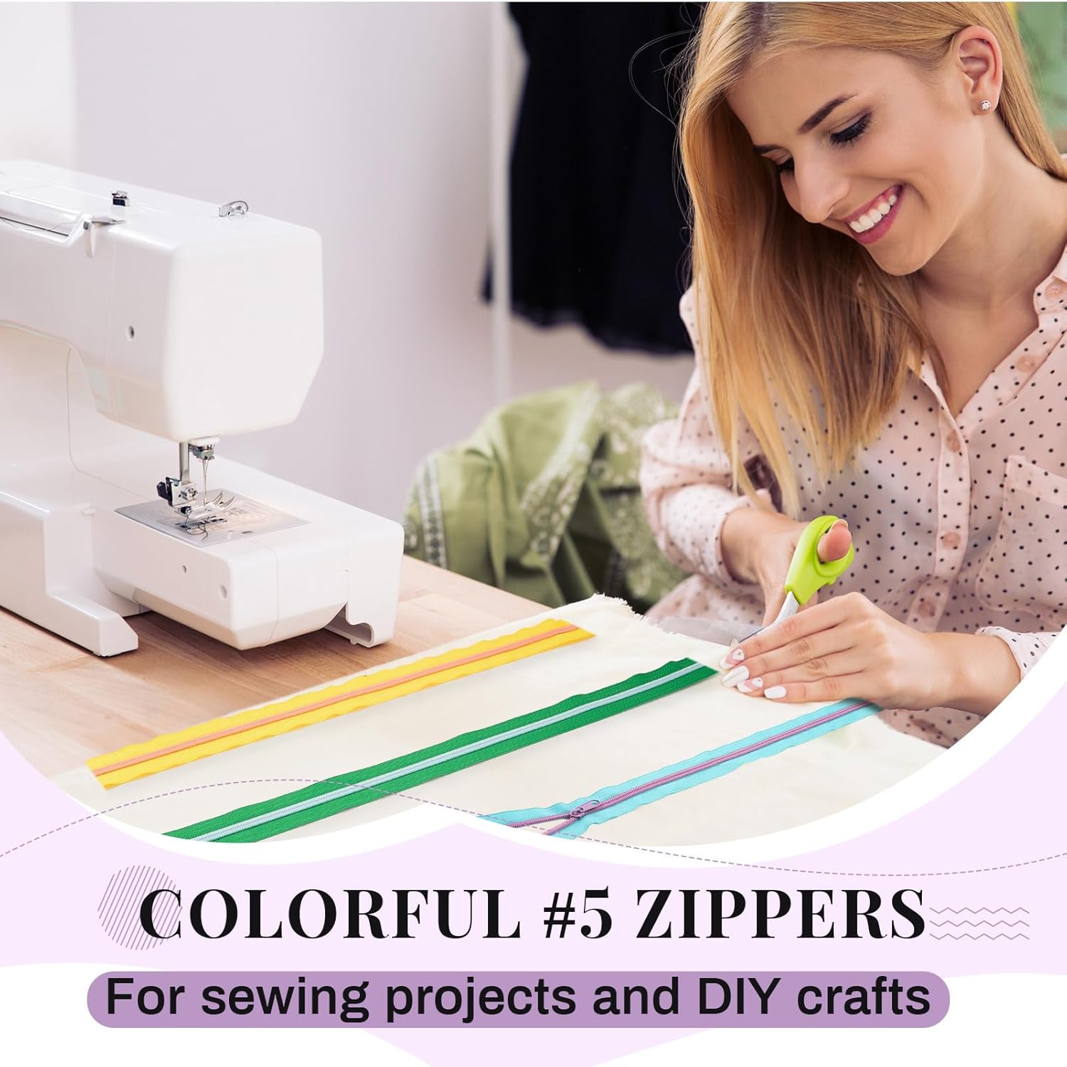 Solsew 12 Pcs 60 Yards Colourful Zippers for Sewing #5 Nylon Contrasting Colors Assorted Zipper by the Yard with 120 Sliders for Women Men DIY Tailor Bag Garment Crafts Supplies(Bright Color)
