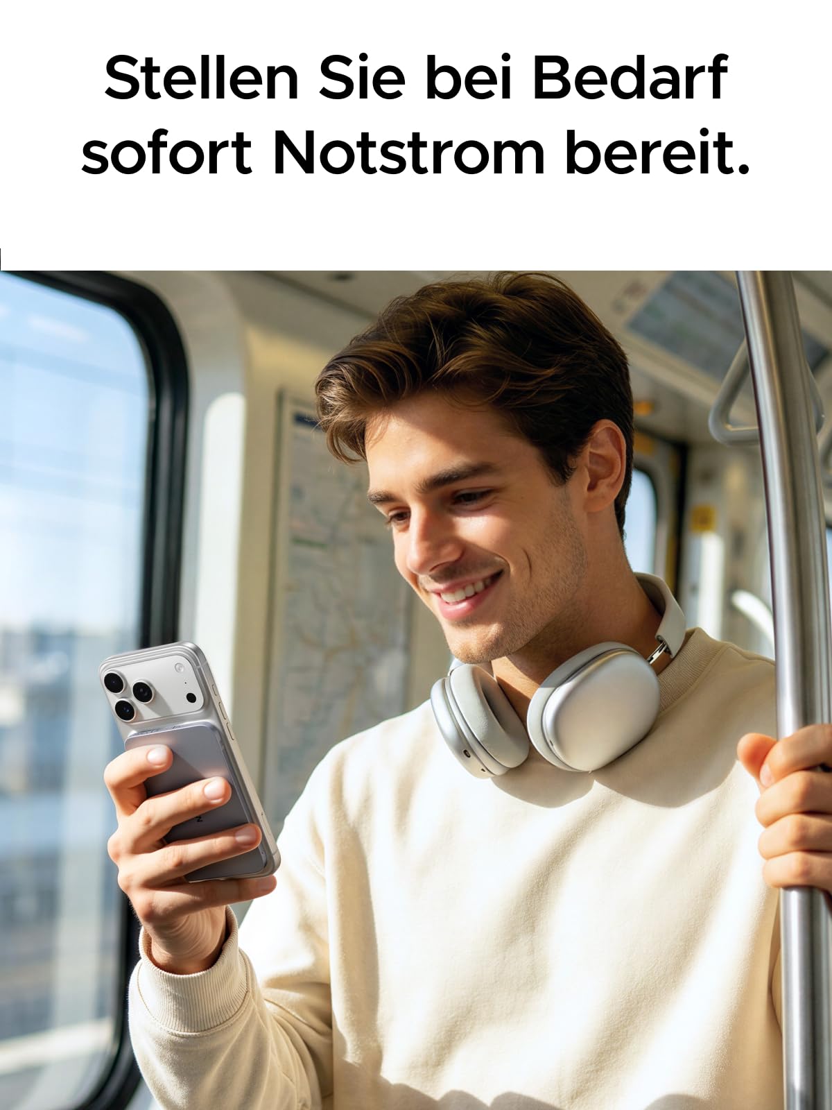 UGREEN MagFlow Air Ultra Slim Powerbank Magsafe 5000mAh Qi2 15W, (Grau) | Ultra Slim 0.86cm(127g), Qi2 Zertifiziert, PD 20W, Hochwertige ATL-Zellen, für iPhone 17, für Reisen und den Weg zur Arbeit