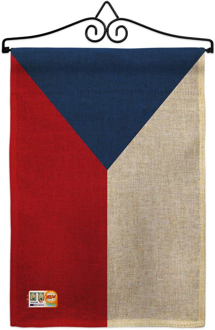 Czech Republic Burlap Garden Flag Nationality Nation International World Country Particular Area Small Decorative Gift Yard House Banner Double-Sided Made In USA 13 X 18.5