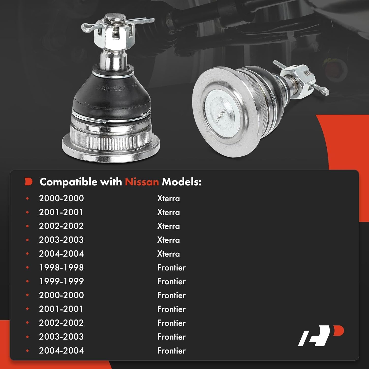 A-Premium 2 x Front Upper Ball Joint, Compatible with Nissan Frontier 1998-2004, Xterra 2000-2004