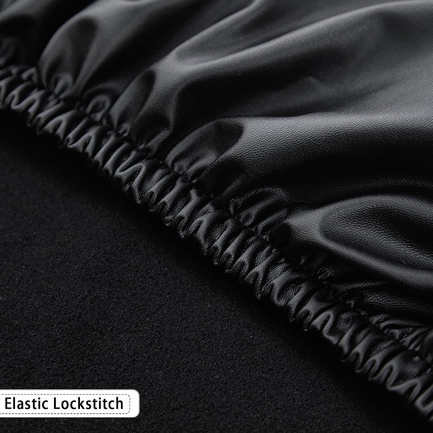 JOKIVTOU Stretch Bed Headboard Cover PU Leather, Waterproof Protective Universal Dustproof Soft Bed Head Cover Slipcover, No Need Wash, Wipeable, Bedroom Decor (Black,King)