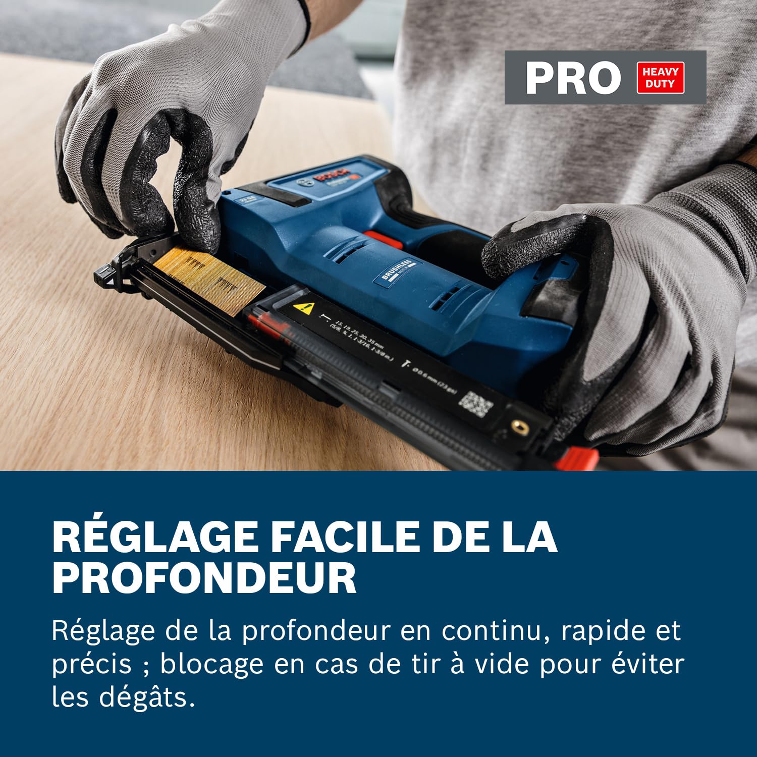 Bosch Professional 18V System cloueur à bois sans-fil GNH 18V-35 (faible recul, moteur sans charbons, avec crochet de ceinture, L-BOXX 136)