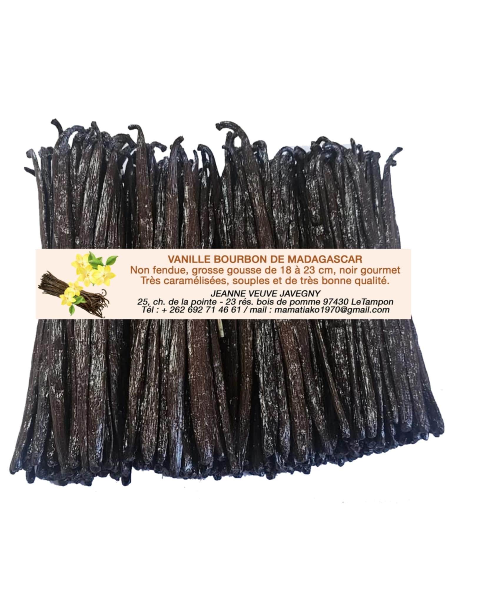 Vanille Bourbon de Madagascar, Gousses Noires Gourmet, 18 à 23 cm, Très Caramélisées, Souples et de Haute Qualité