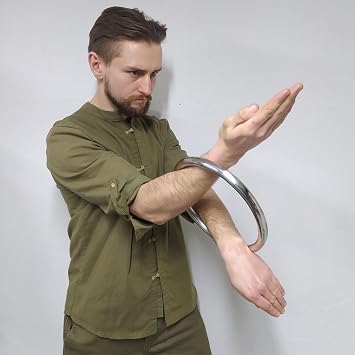 Hotour Wing Chun Stainless Ring Yewen Sau Sticky Hand Strength Training Tsun Siu Lum Kung Fu