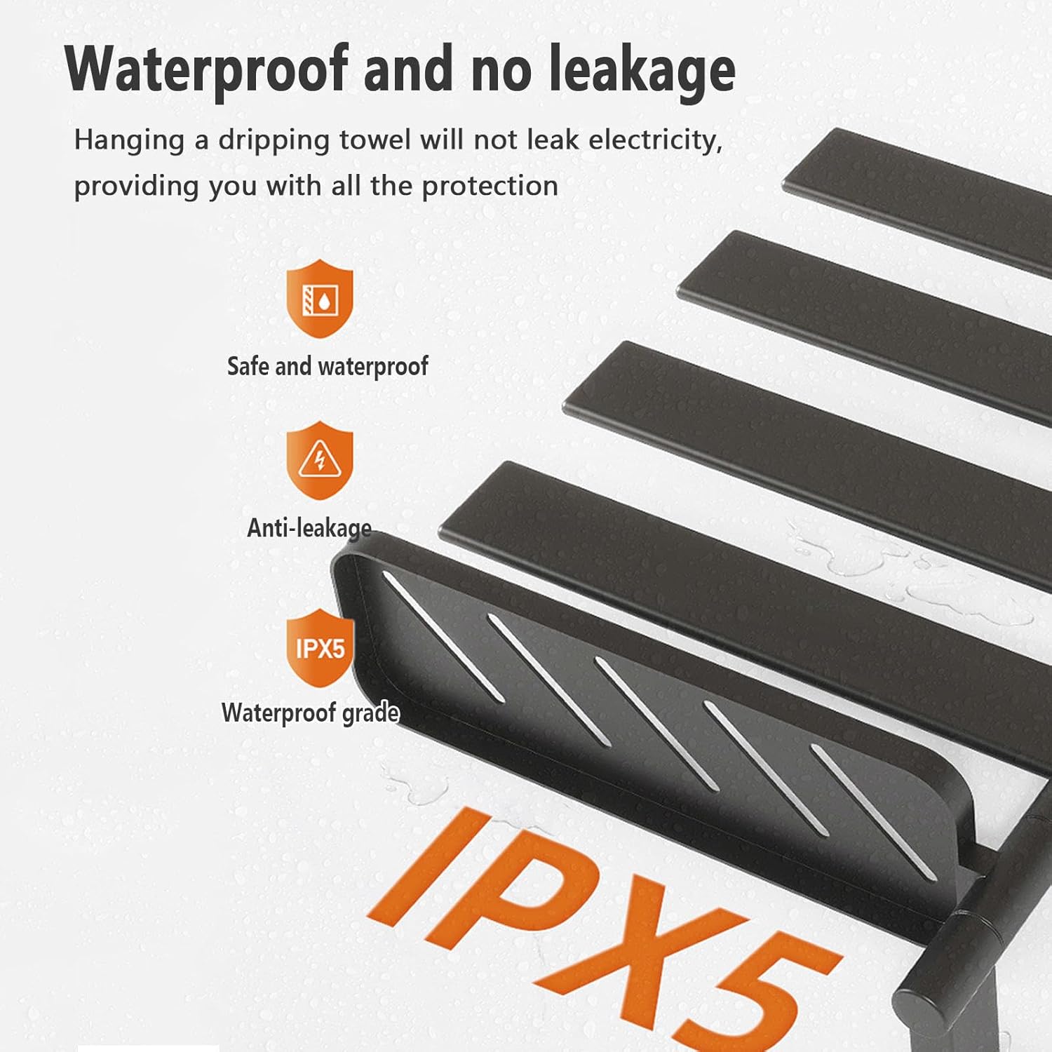 Electric Towel Warmer 180° Rotating, Heater for Bathroom with Intelligent Touch Screen Timer, Fast Heating, Warming Rack Hard Wired/Plug-in,Black (White)