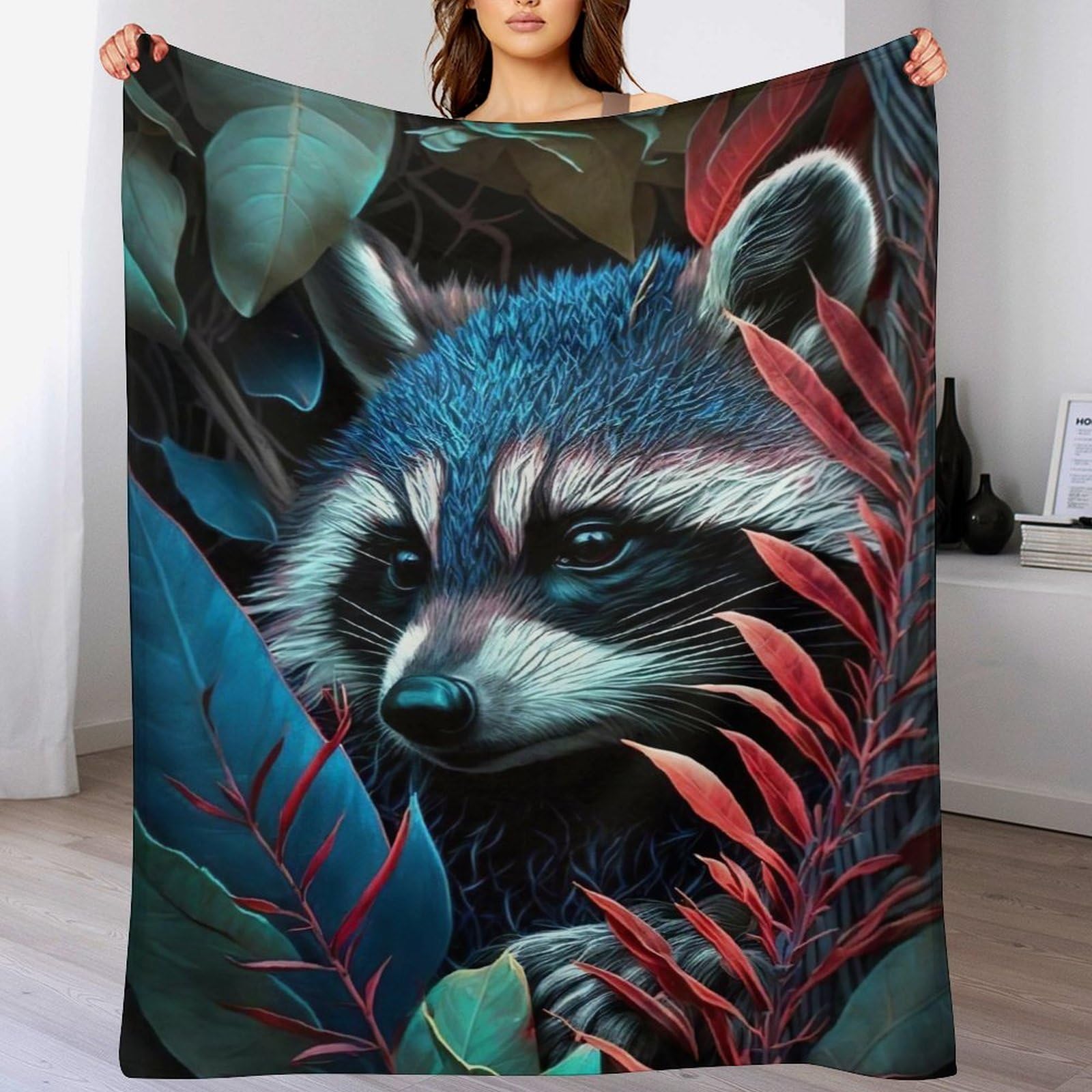 Plaid Raton Laveur en flannel haut de gamme, couverture de lit douce 150x200cm