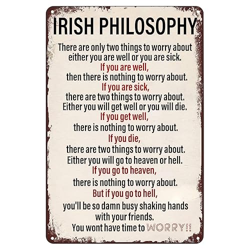 Irish Philosophy Vintage Metal Sign,Inspirational Wall Decor Retro Iron Painting