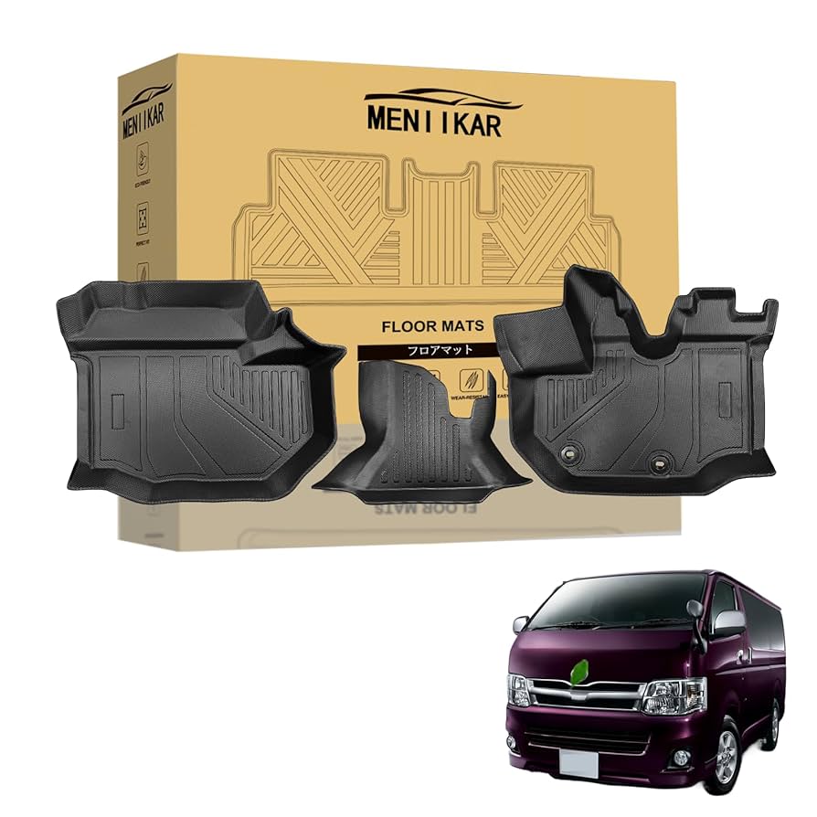 ハイエース　標準バン　フルセット汎用200系フロアマット美品 ハイエース 200系 フロアマット 1〜3型 標準ボディ用 8PSフル