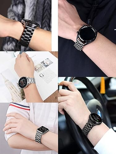 Miniatura 8 de KAMINRUN Bandas de malla metálica compatibles con reloj de 1.654 in, 1.732 in, 1.772 in, 1.929 in, correa magnética de acero inoxidable para iWatch