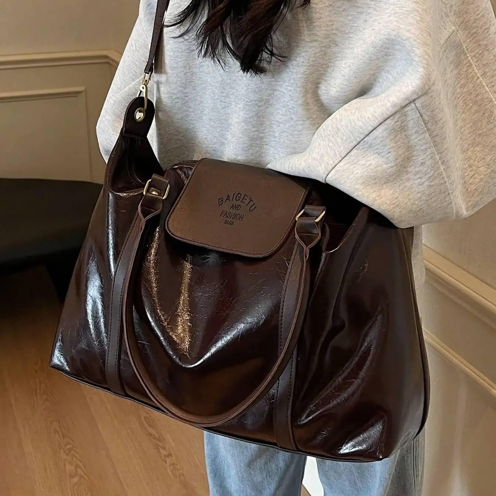 Bolsos de Mujer Bolsa Crossbody PU Gran Capacidad para Viajes Informales