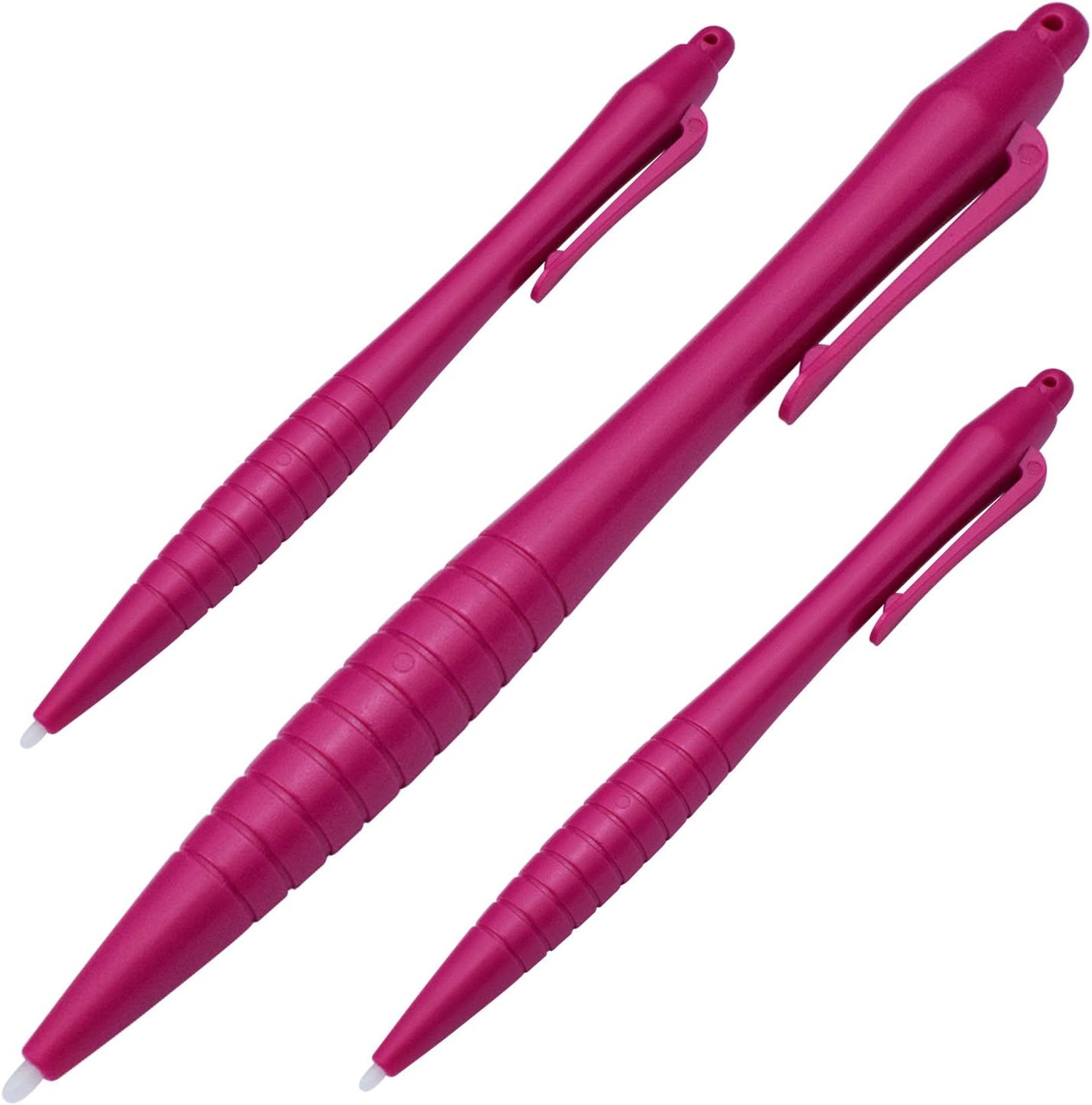 Extra Large Stylus Pens - Lightweight & Durable, Compatible with 3DS XL, 2DSXL, 3DS, 2DS, Wii u and More, 3 Stylus Pen Pack (Pink)
