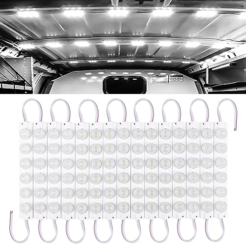 Linkstyle Kit de luces interiores de 12 V, 90 LED, luces de techo superbrillantes para furgoneta, caravana, remolque, barco, autobús, 15 módulos,