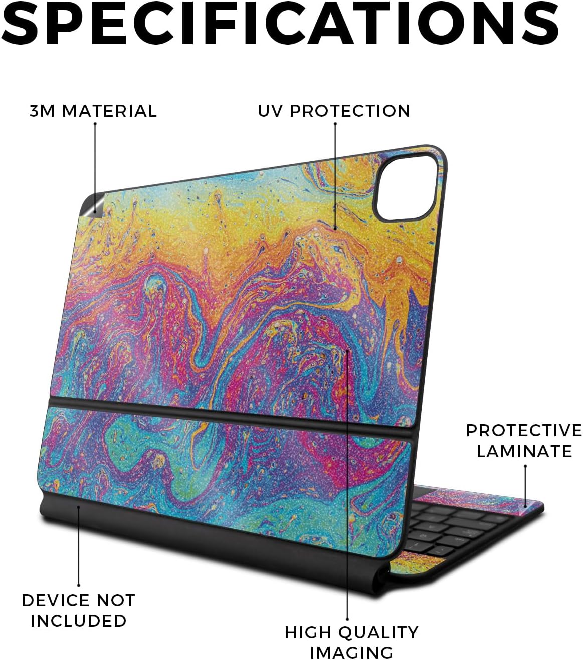 Glossy Glitter Skin Compatible with Apple Magic Keyboard for iPad Pro 13‑inch (M4) 2024 - Paint Currents - Premium 3M Vinyl Protective Decal Cover - Easy to Apply | Crafted in The USA by MightySkins
