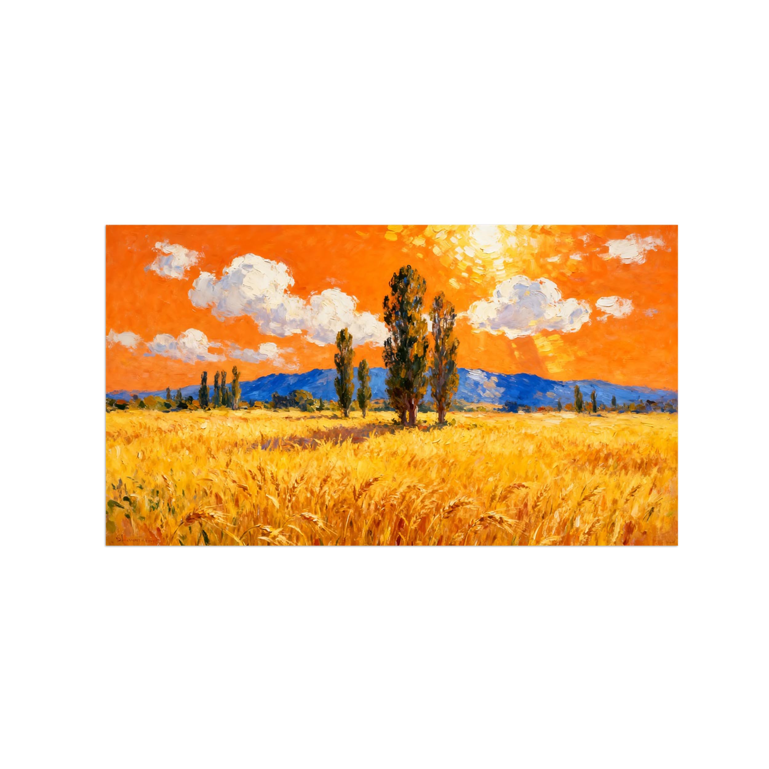 Ozpwbvy Unframed Field Tree Landscape Canvas Wall Art Picture 40X70cm