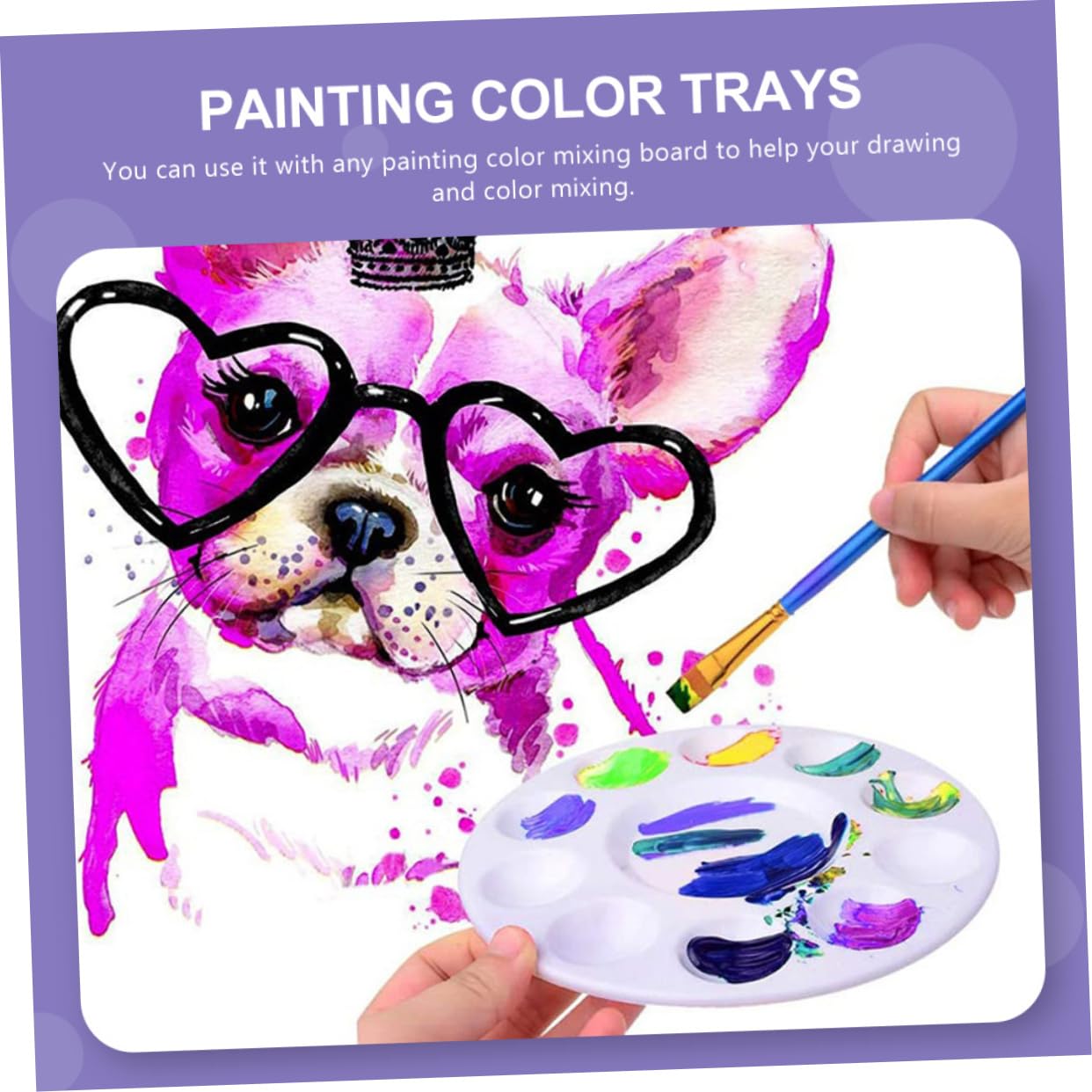 MUELODSIC 15pc Plastic Mixing Plates Painting Trays Pigment Trays Art Space-Saving for Outdoor Sketching