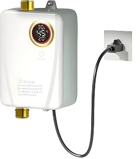 Tankless Water Heater Electric, 110V 3000W Hot Water Heater Under Sink, Portable On Demand Instant Water Heaters with Digital Display, 1/2" NPT, Easy to Install for Camping Kitchen RV