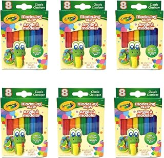 Crayola Modeling Clay (8 Per Pack), 0.6 Ounces Basic, 6 Pack