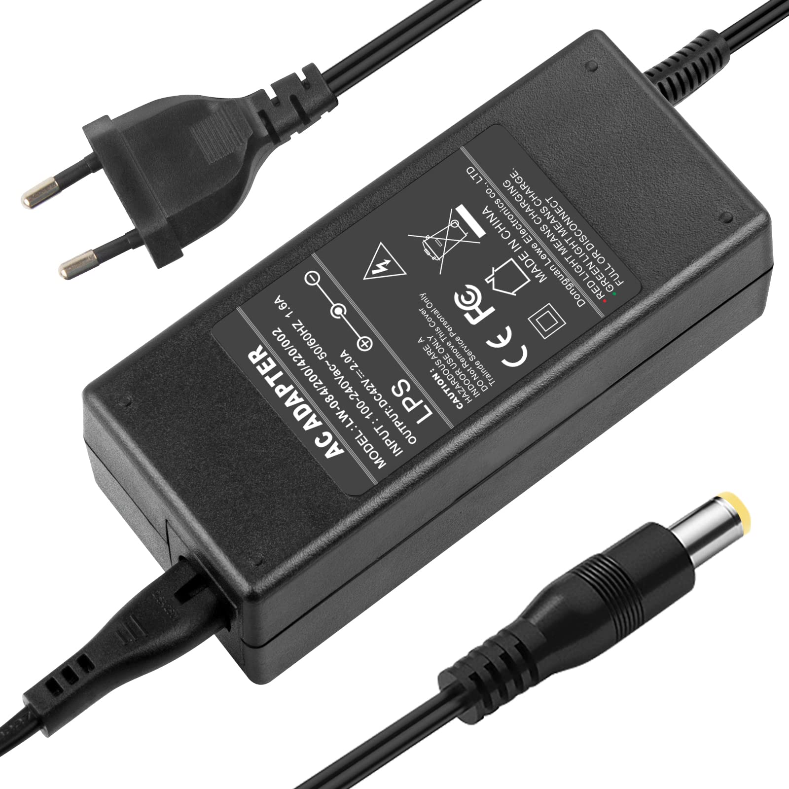 LabTEC 42V 2A Fast Charger 5.5mm 2.1mm for Electric Bike Battery 36V Power Supply Compatible Gotrax GXL G2 V2 S2 Apex Cityscape GKS D1